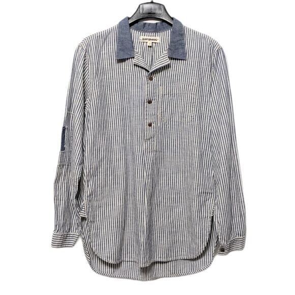 Madewell RIVET & THREAD Cotton Stripe Popover Top - Picture 1 of 4